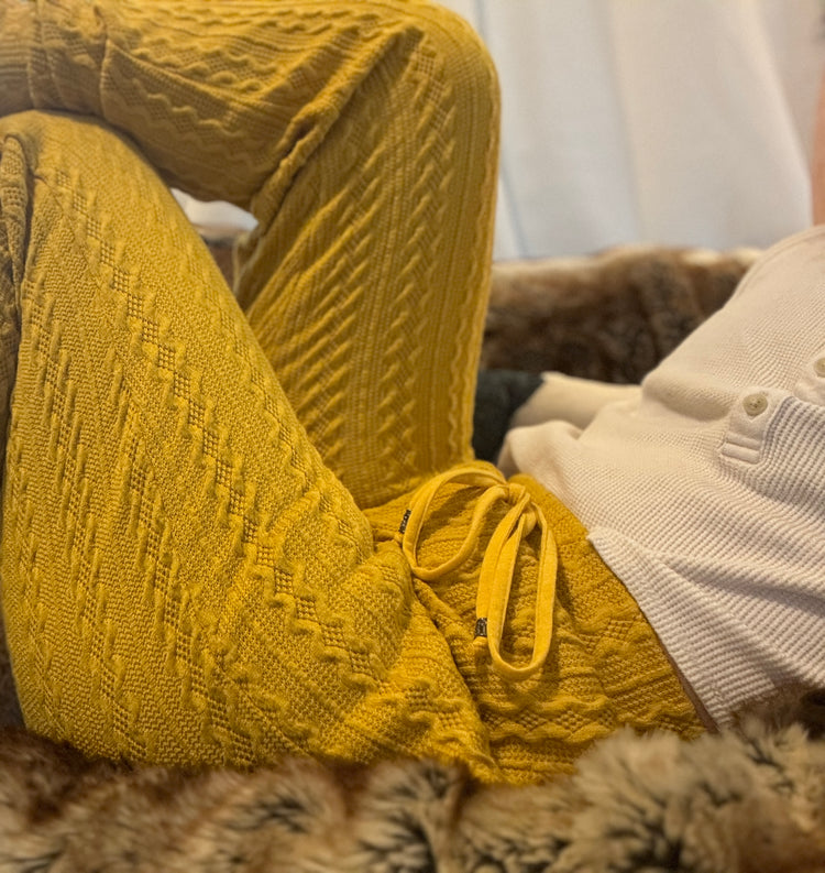 Mustard quilt joggers