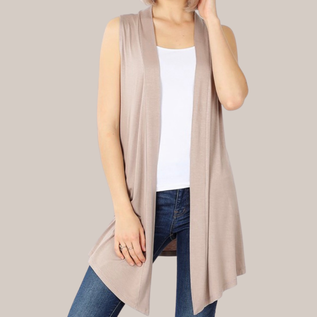 Mocha Sleeveless Cardigan