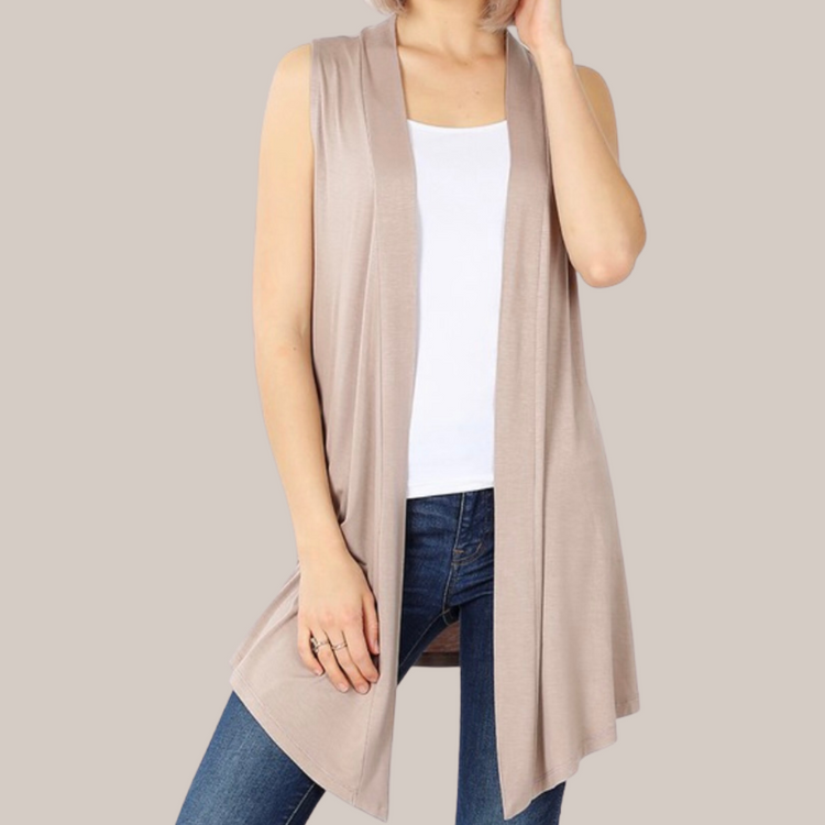 Mocha Sleeveless Cardigan