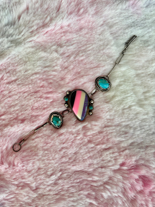 Ballard ball, opal inlay and Mohave turquoise